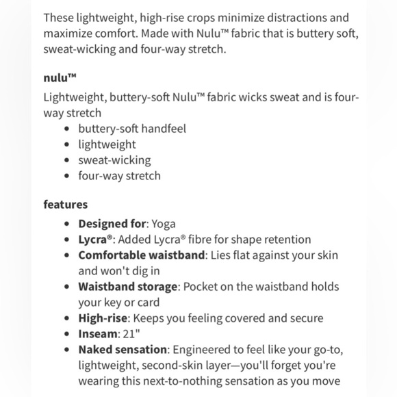 Lululemon Align Crop *21” in Twillines Ice Grey Black - Made With Nulu - Picture 10 of 10